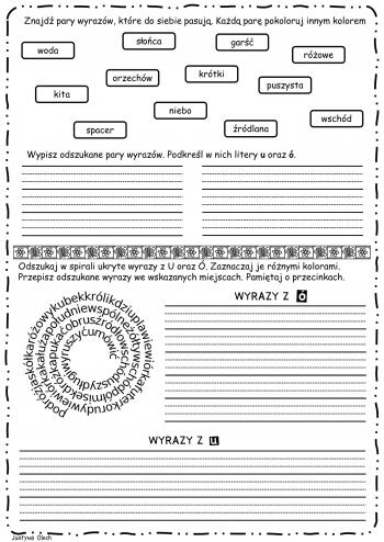 Ó czy U - ćwiczenia ortograficzne-2