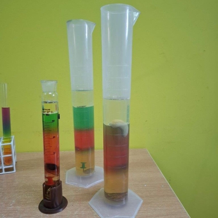 Tęczowa wieża gęstości, czyli pierwszy eksperyment siódmoklasistów